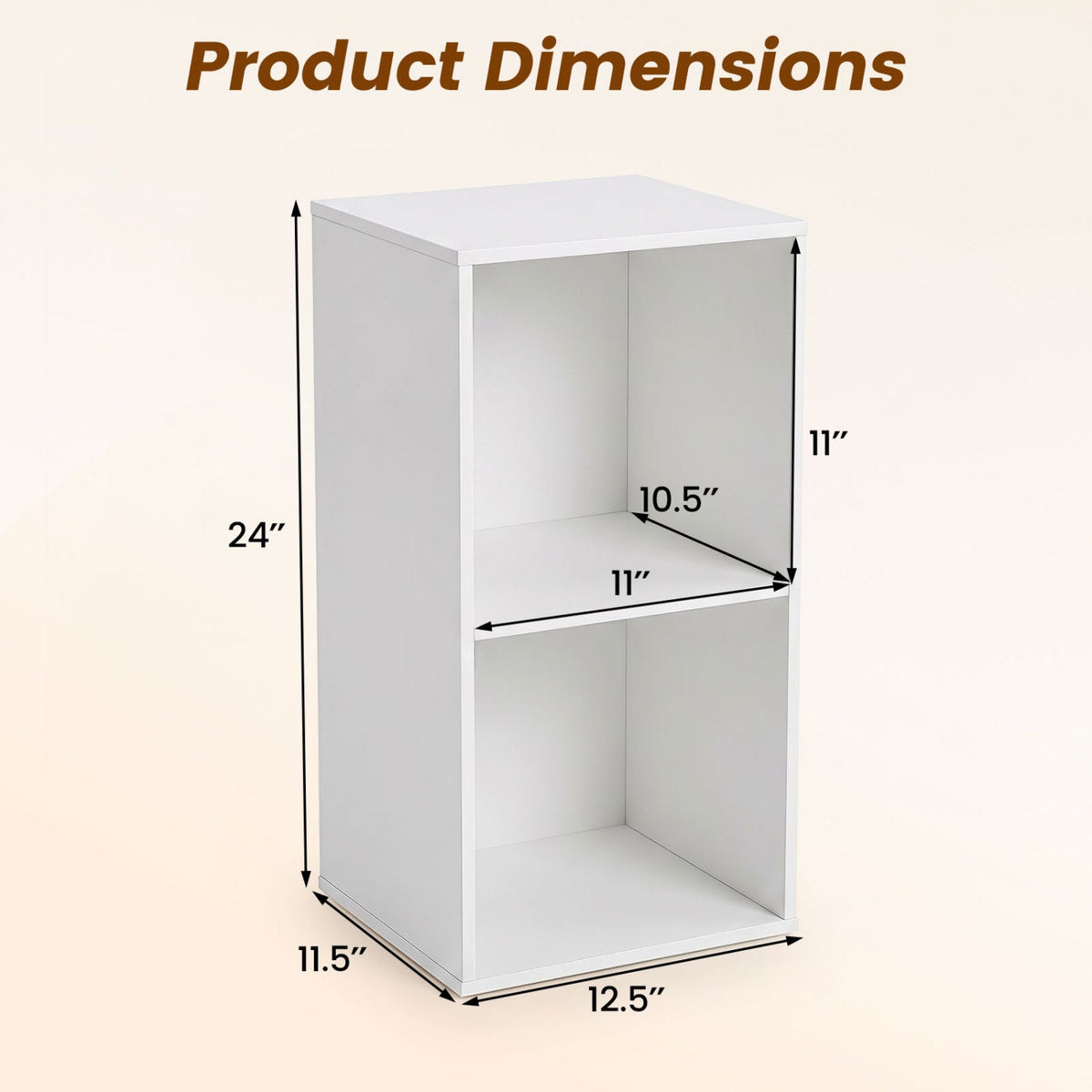 Two-Cube Bookcase — White