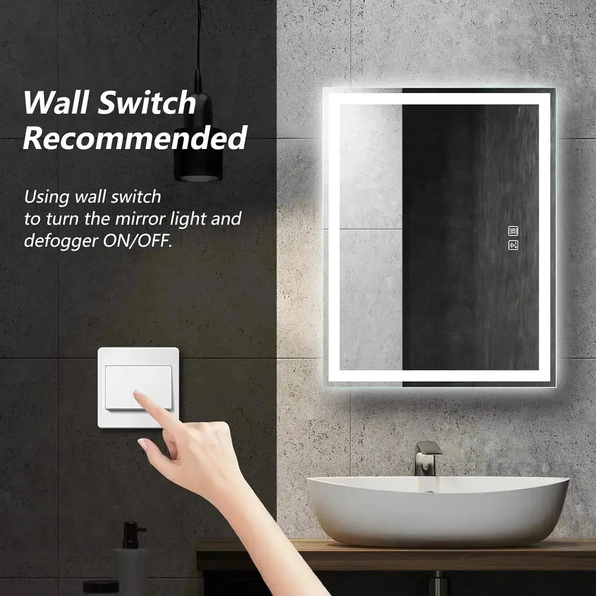 Center Glow LED Mirror — 20 × 28