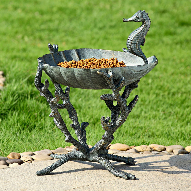 Seahorse Patio Birdbath & Feeder