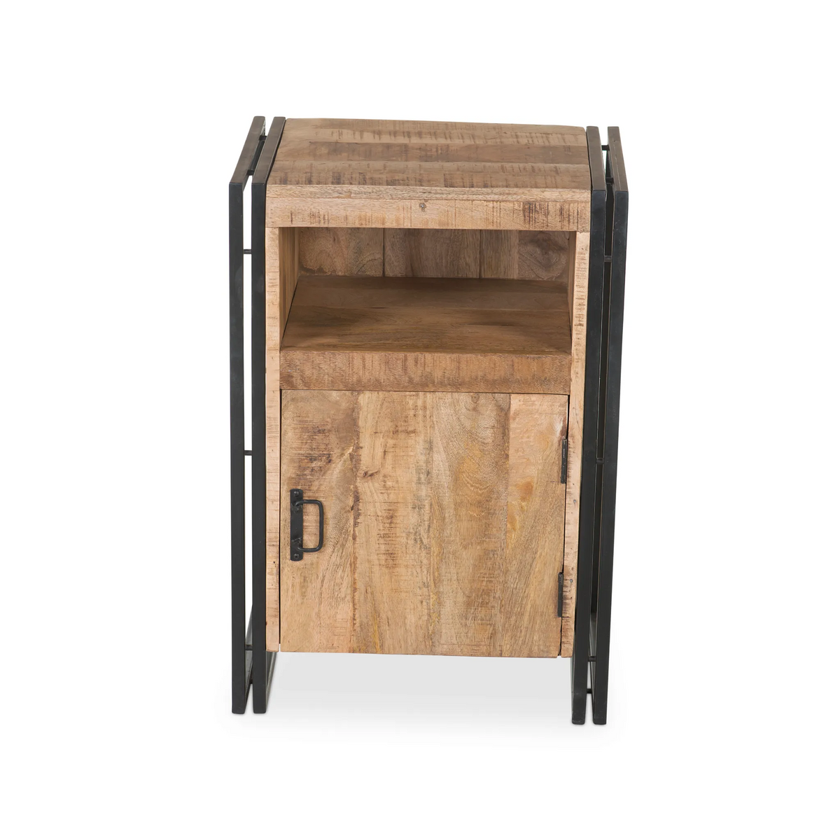 Reclaimed Mango Wood & Iron Side Table