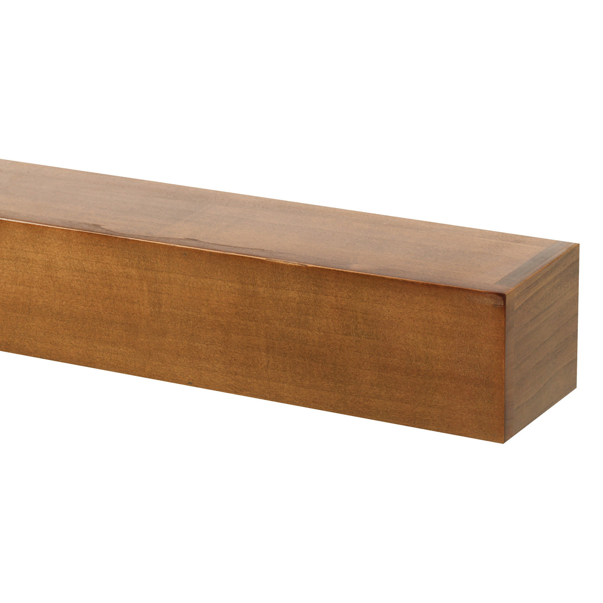 Farmhouse Poplar Fireplace Mantel — Walnut / 48" / 6.25"
