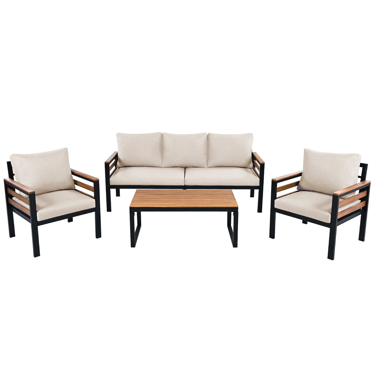 Acacia Accent Outdoor Sofa Set — Four Pieces