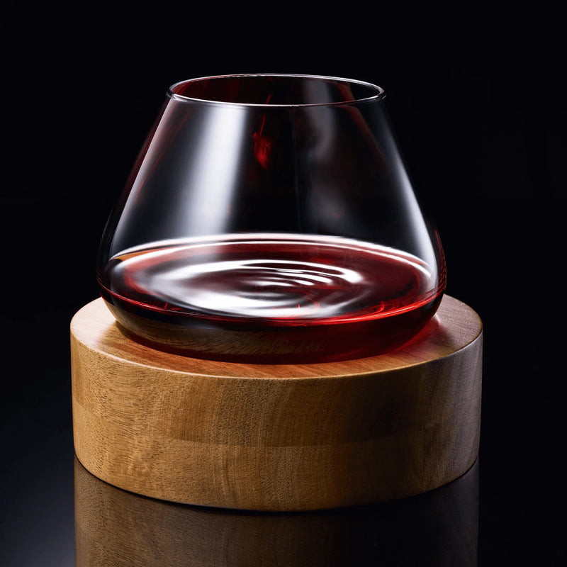 Kami Rotating Crystal Wine Glasses & Coasters
