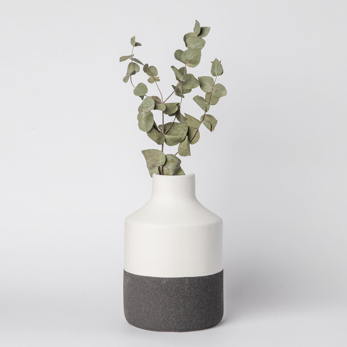 Matte Ceramic Vase — Black & White
