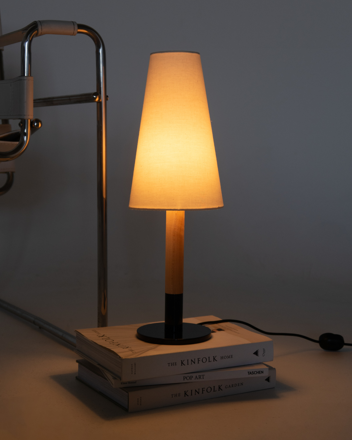 Arthur Oak & Linen Table Lamp
