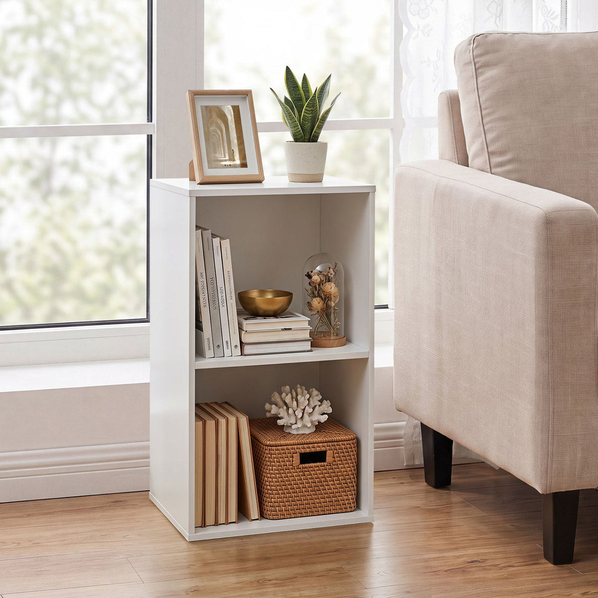 Two-Cube Bookcase — White