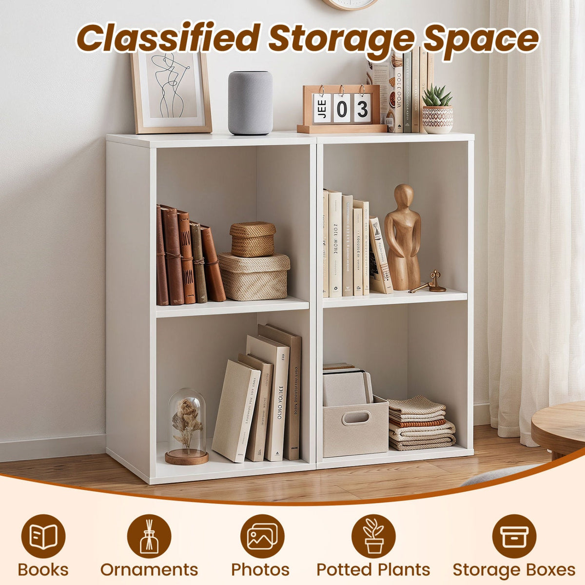 Two-Cube Bookcase — White