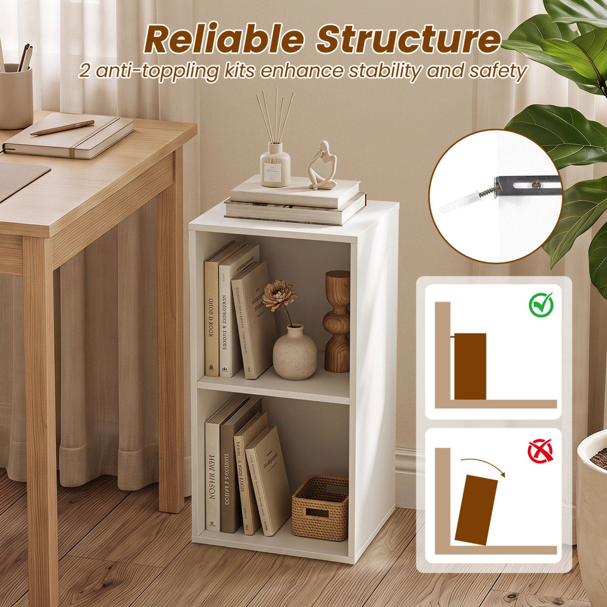 Two-Cube Bookcase — White