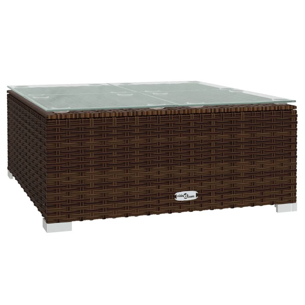 Brown Wicker Patio Coffee Table — 24 Inch