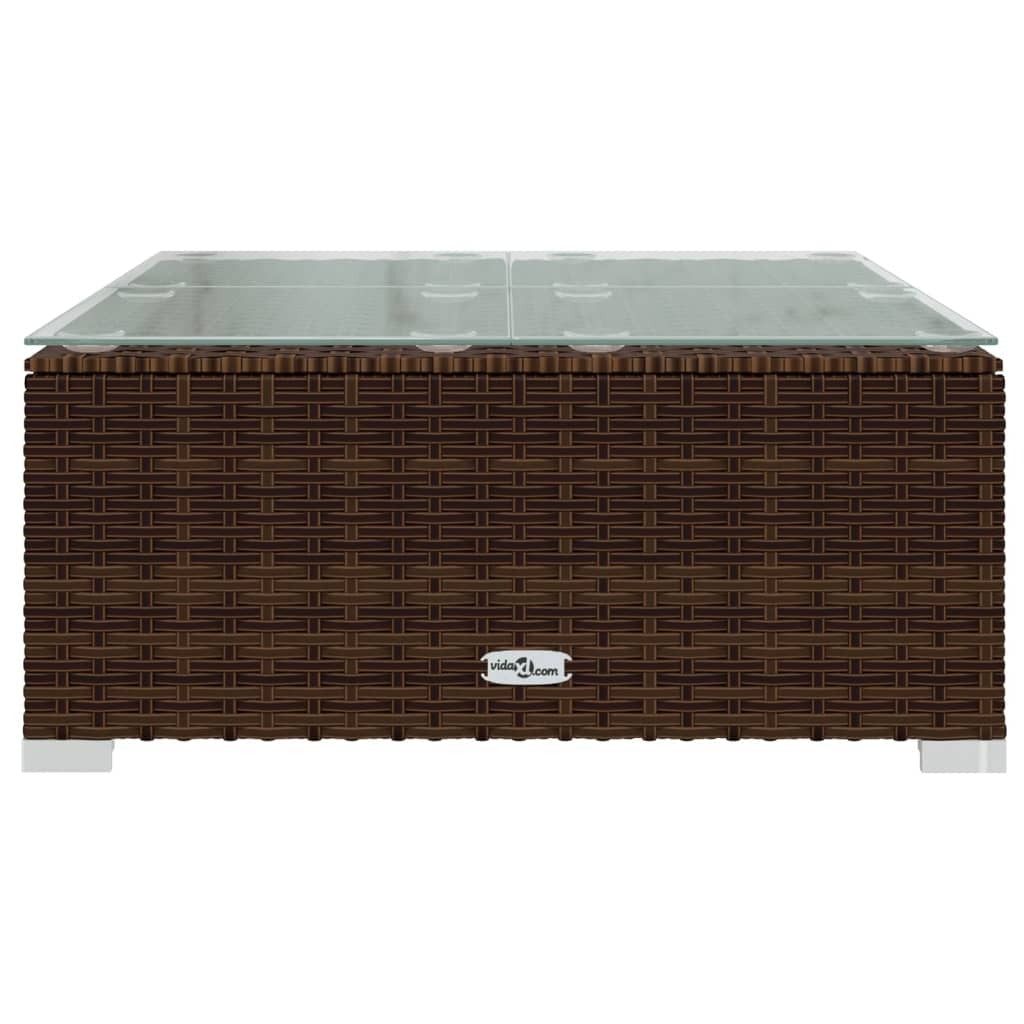 Brown Wicker Patio Coffee Table — 24 Inch