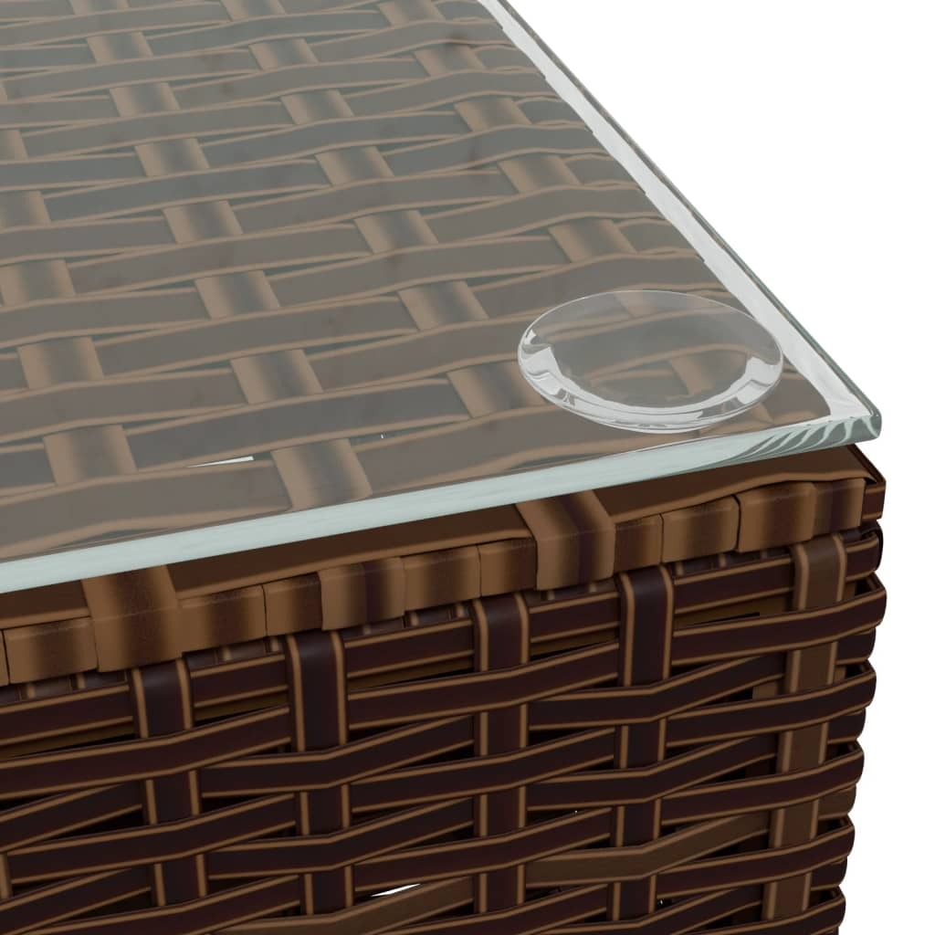 Brown Wicker Patio Coffee Table — 24 Inch