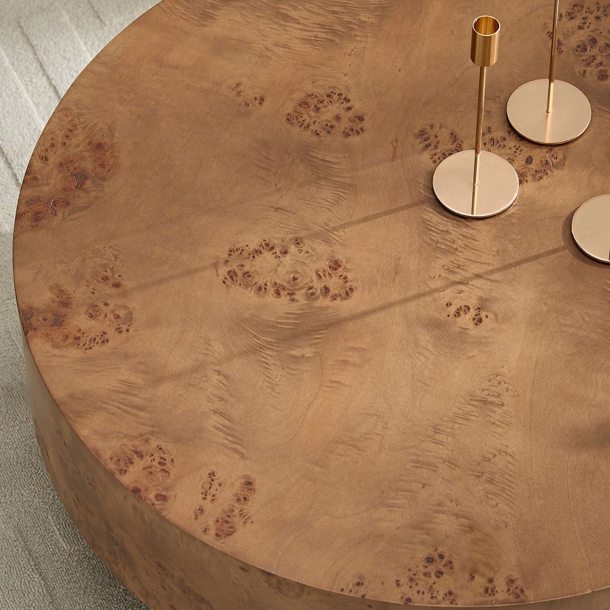 Walnut Burl Pedestal Coffee Table