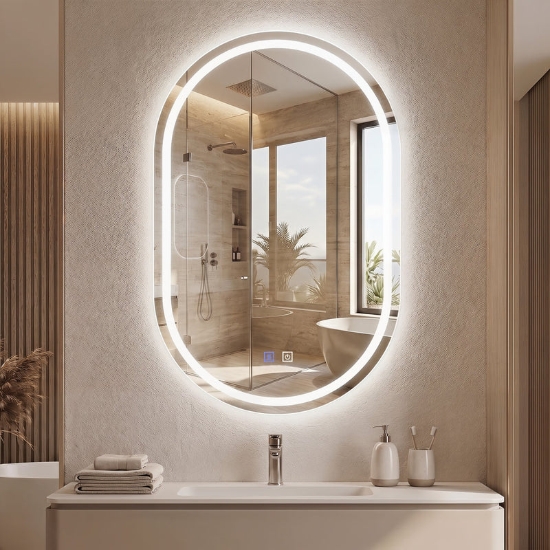 Oval LED Vanity Mirror — 32 × 20