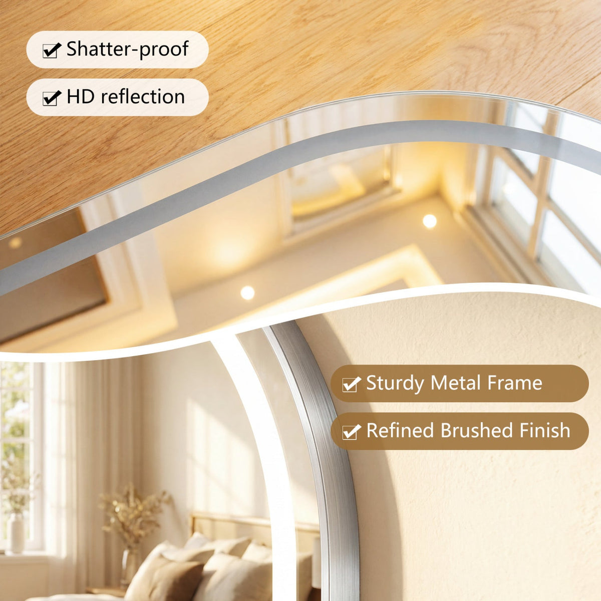 Oval LED Vanity Mirror — 32 × 20