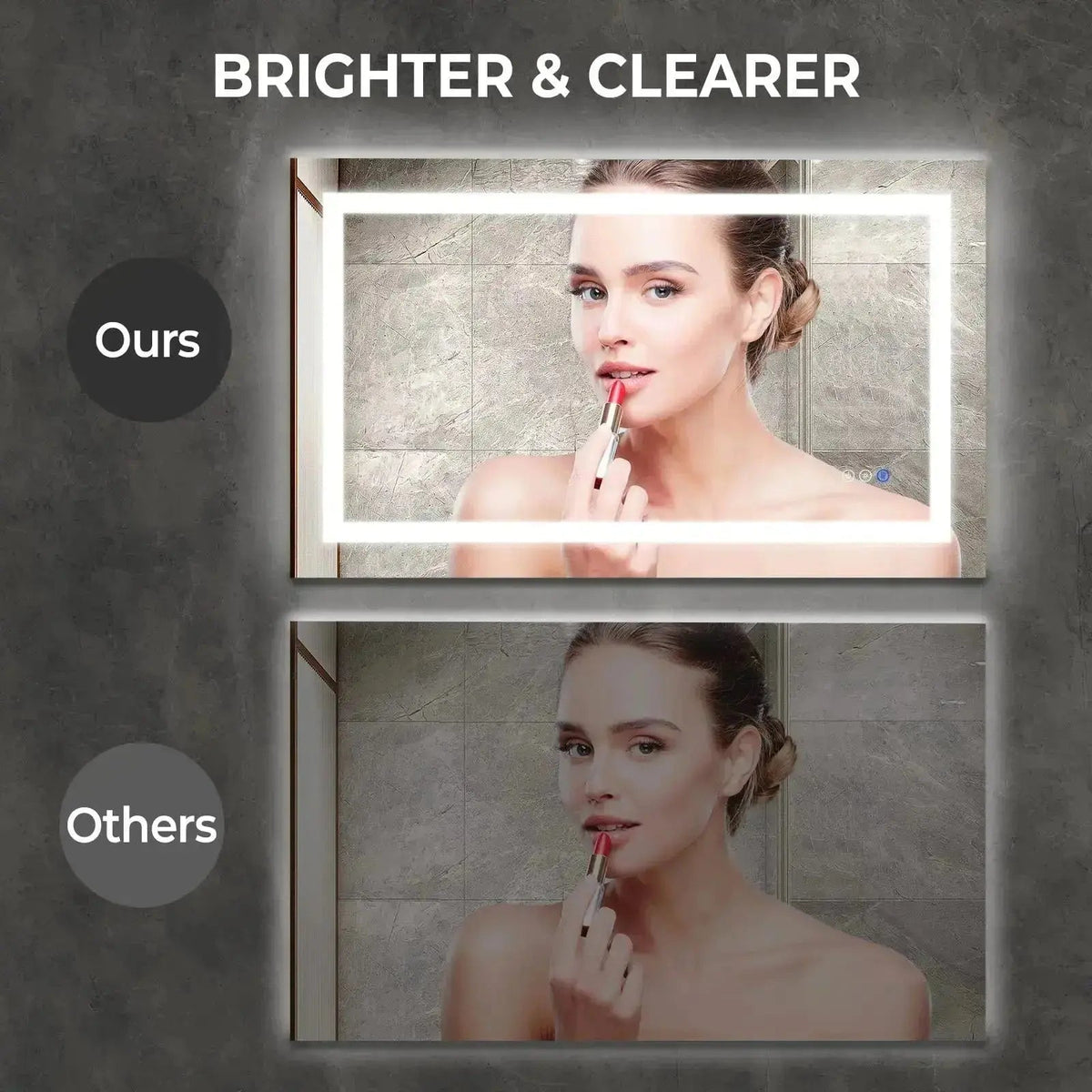Center Glow LED Mirror — 36 × 24
