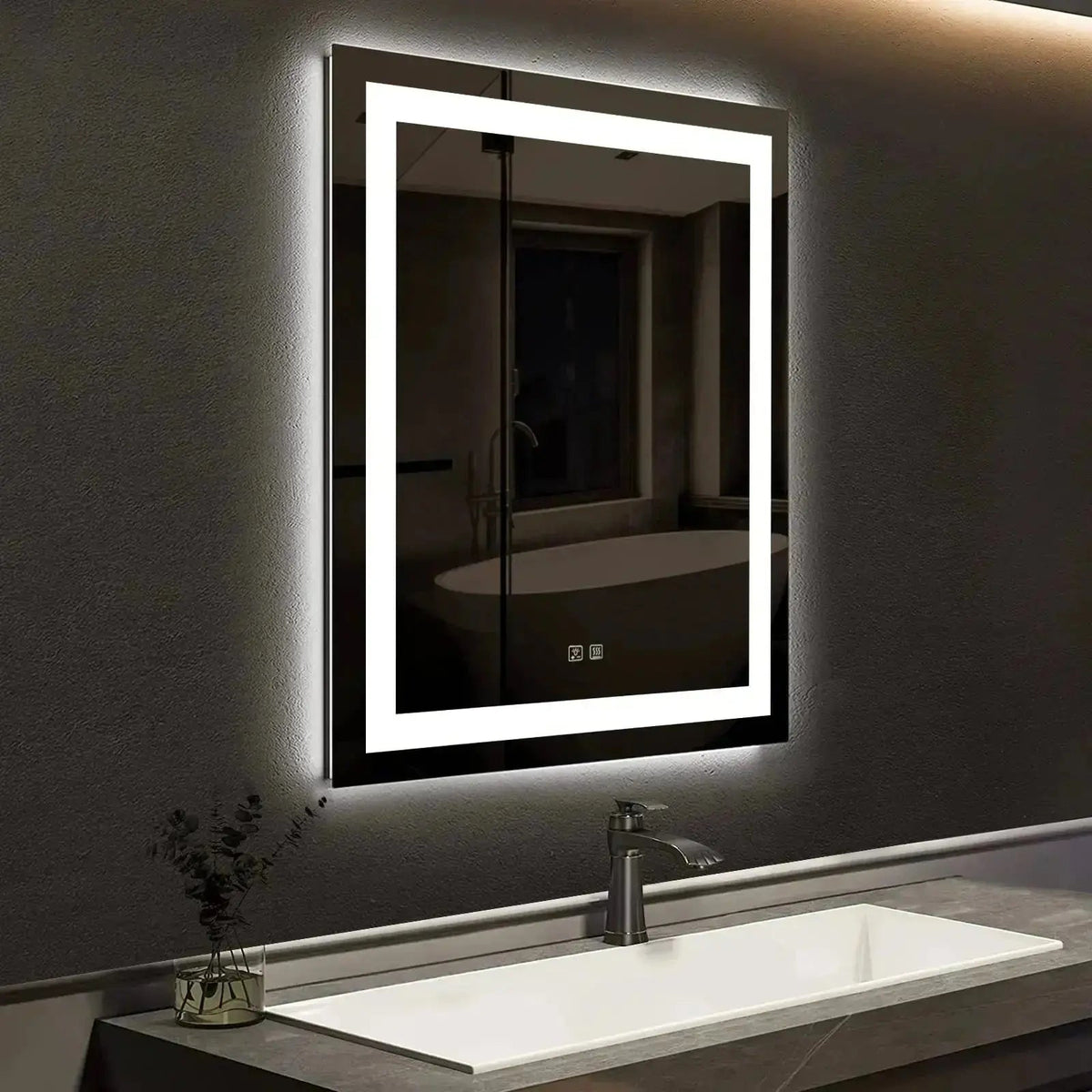 Center Glow LED Mirror — 20 × 28