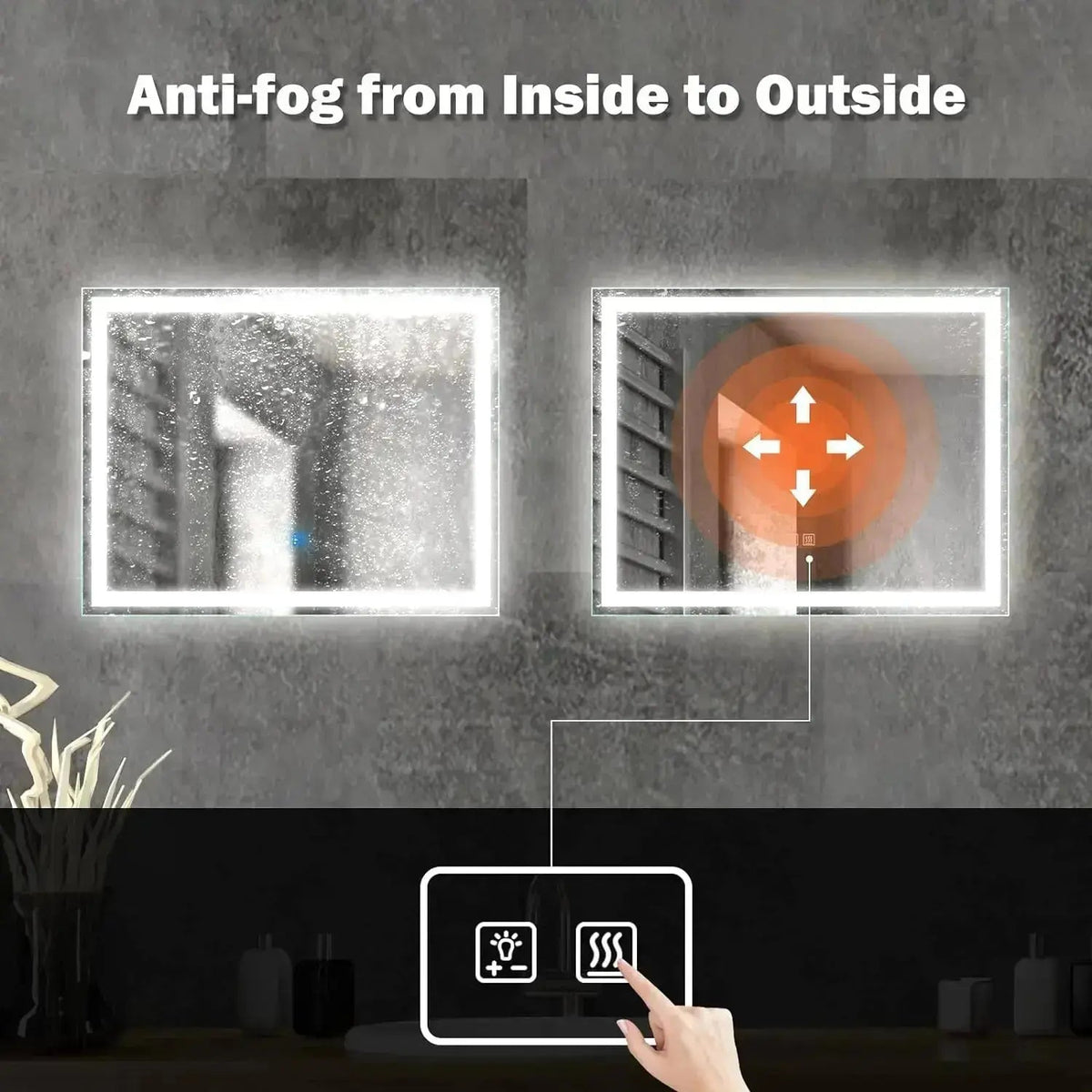 Center Glow LED Mirror — 20 × 28