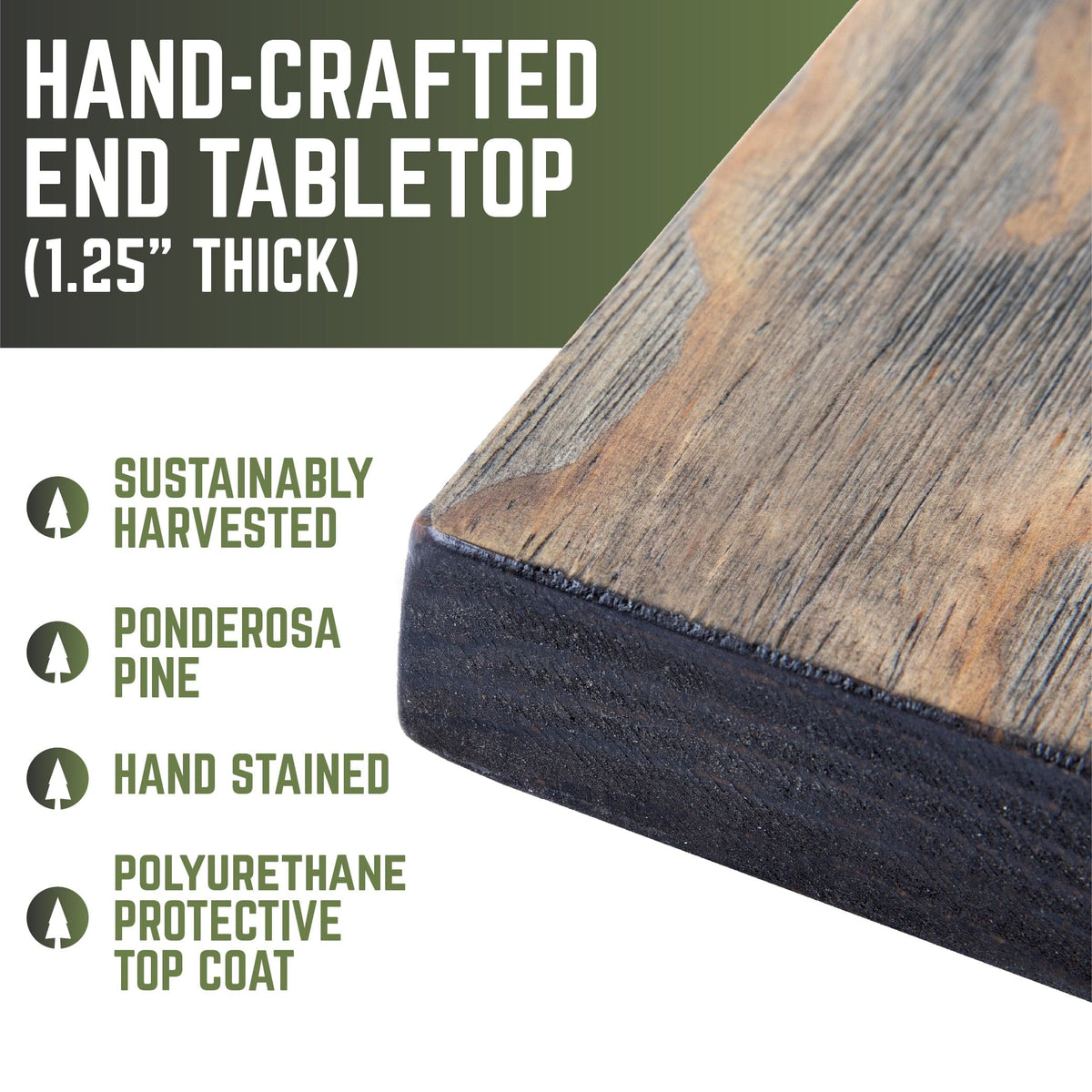 RESTORE Boulder Black Wood Side Table