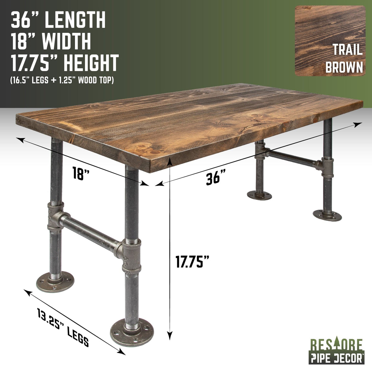 RESTORE Trail Brown Wood Coffee Table