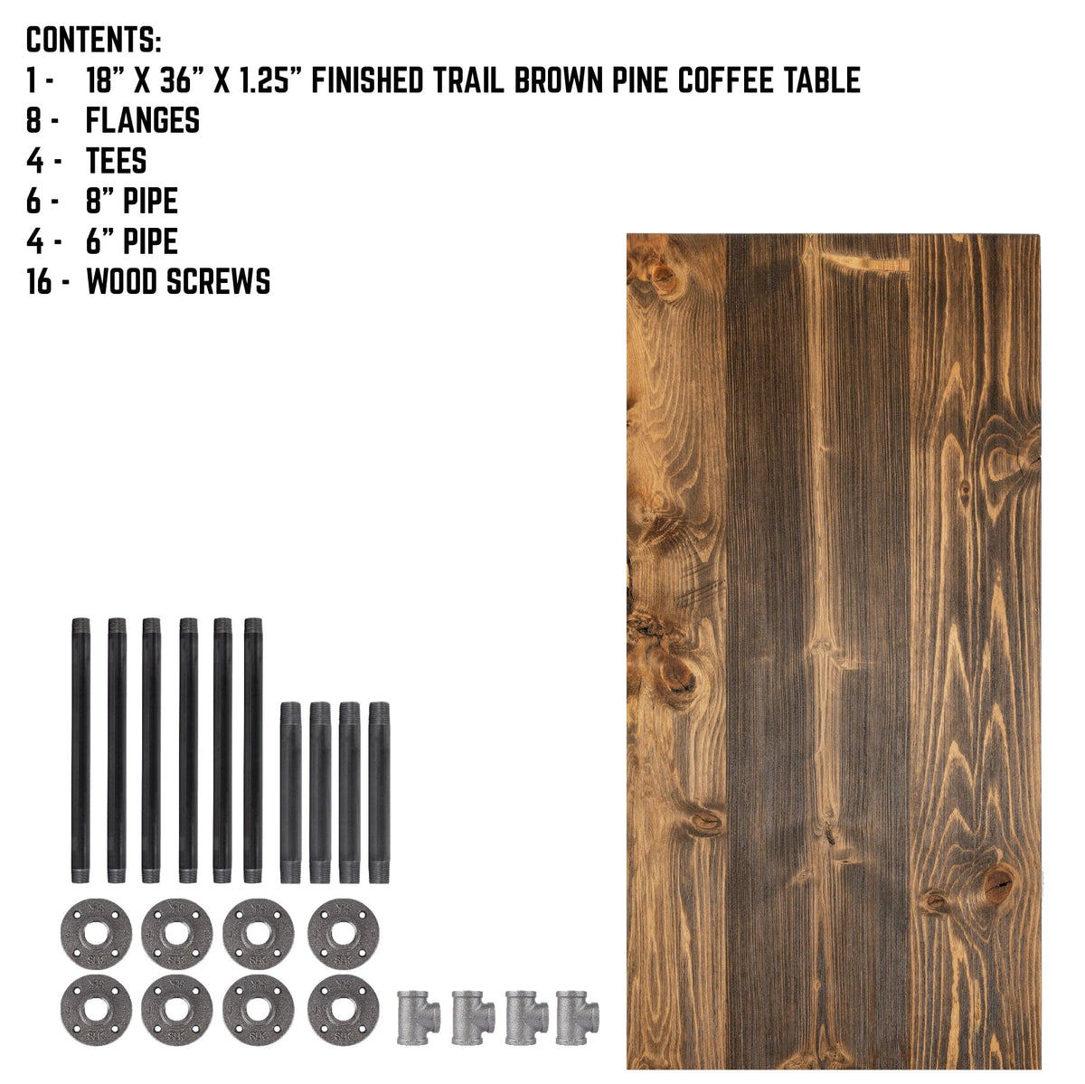 RESTORE Trail Brown Wood Coffee Table