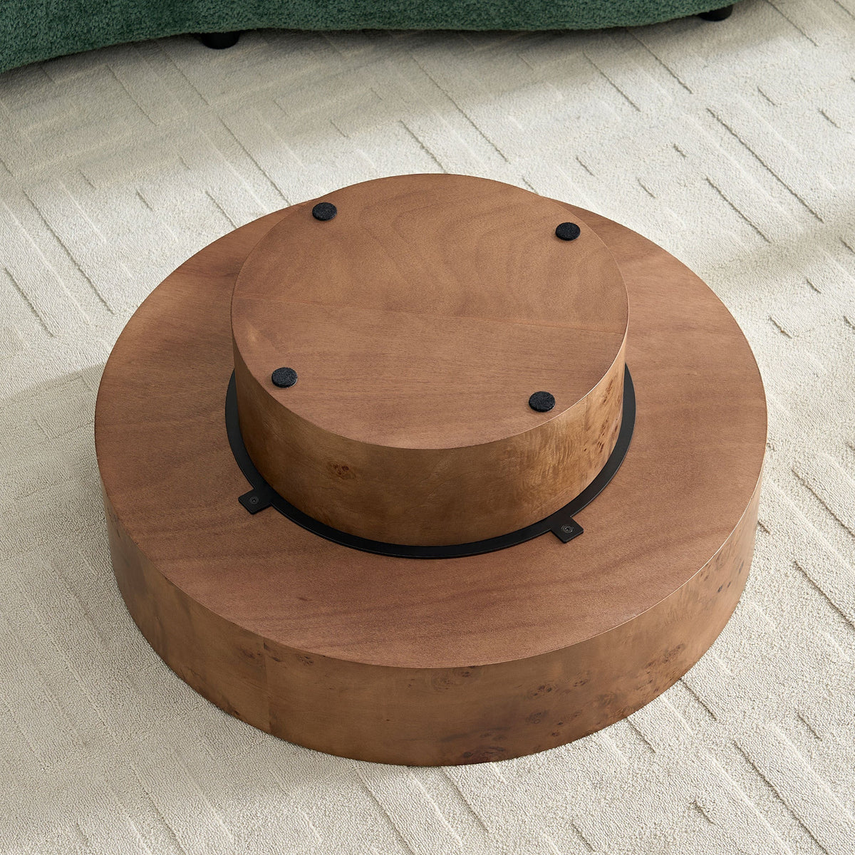 Walnut Burl Pedestal Coffee Table