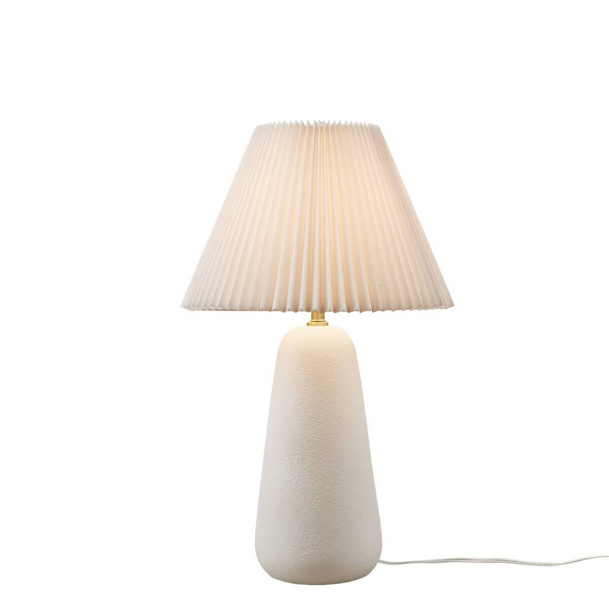 Pleated Shade Ceramic Table Lamp — White