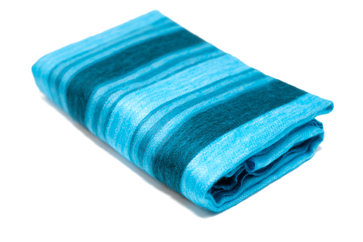 Nawi Handwoven Alpaca Throw — Lustrous Blue