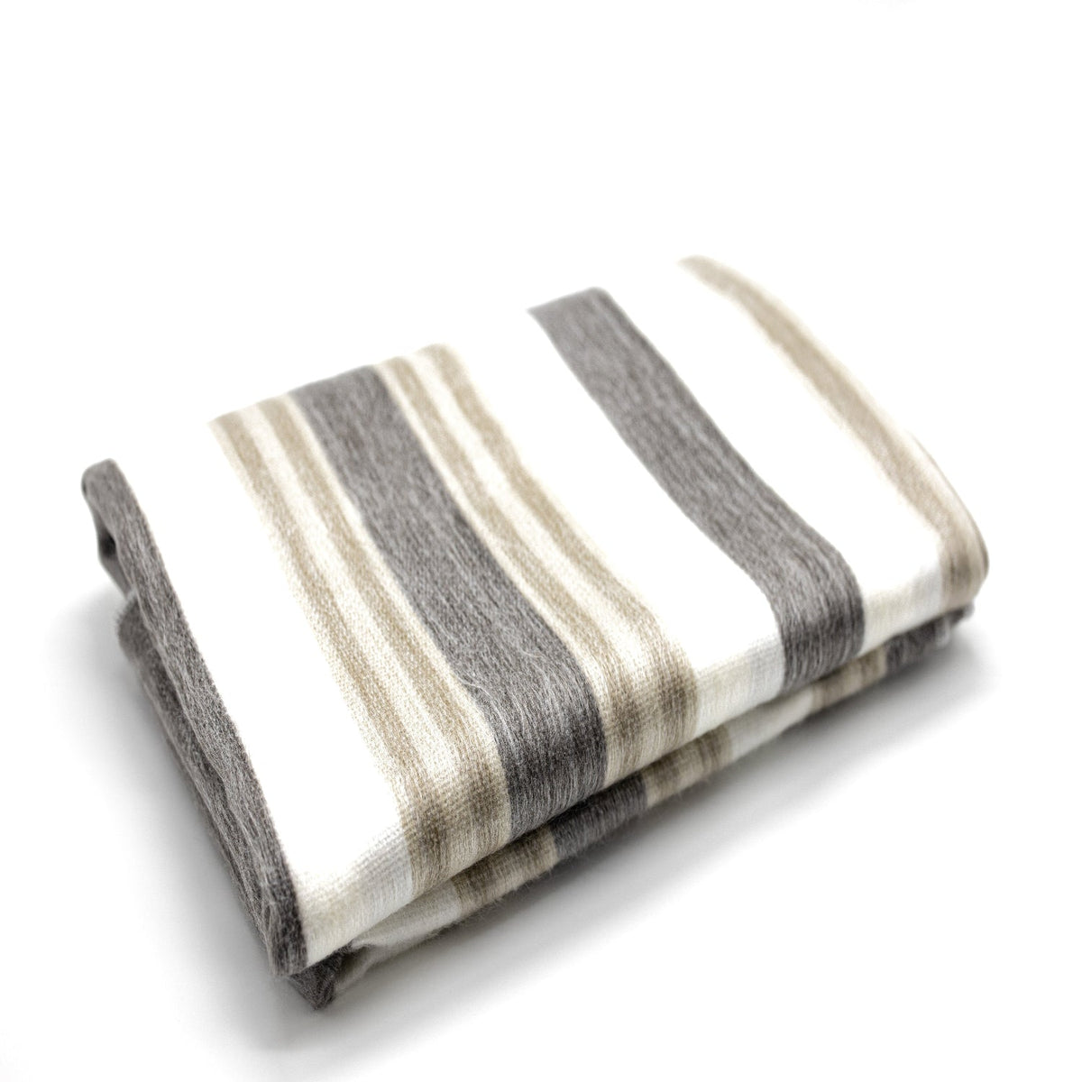 Nawi Handwoven Alpaca Throw — Cream & Camel