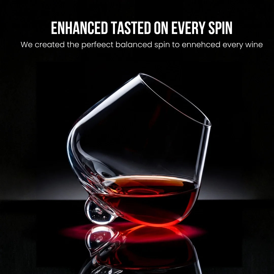 Kami Rotating Crystal Wine Glasses & Coasters