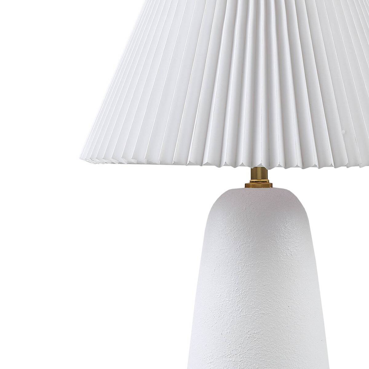 Pleated Shade Ceramic Table Lamp — White