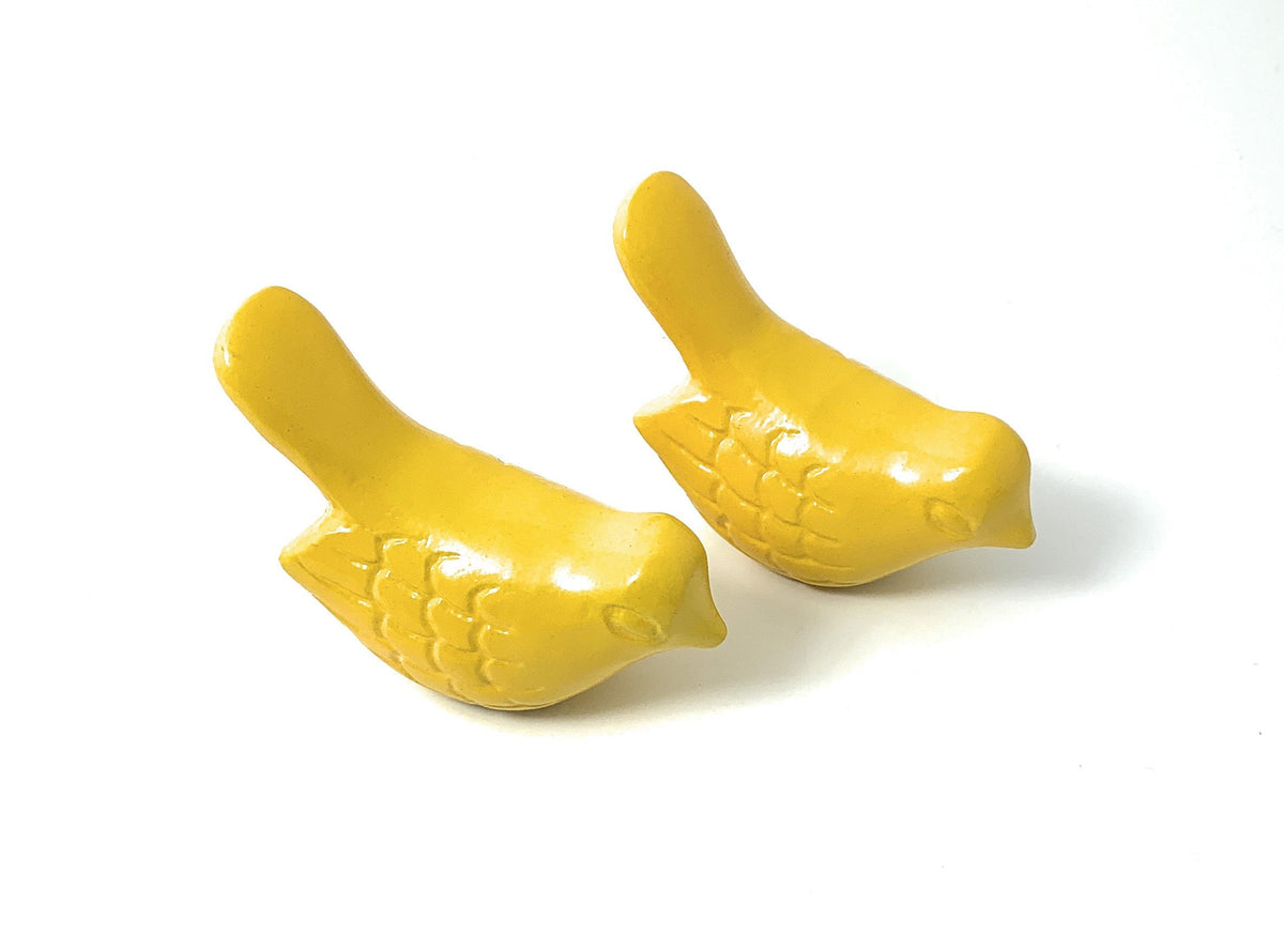 Yellow Bird Figurines — Set of Two