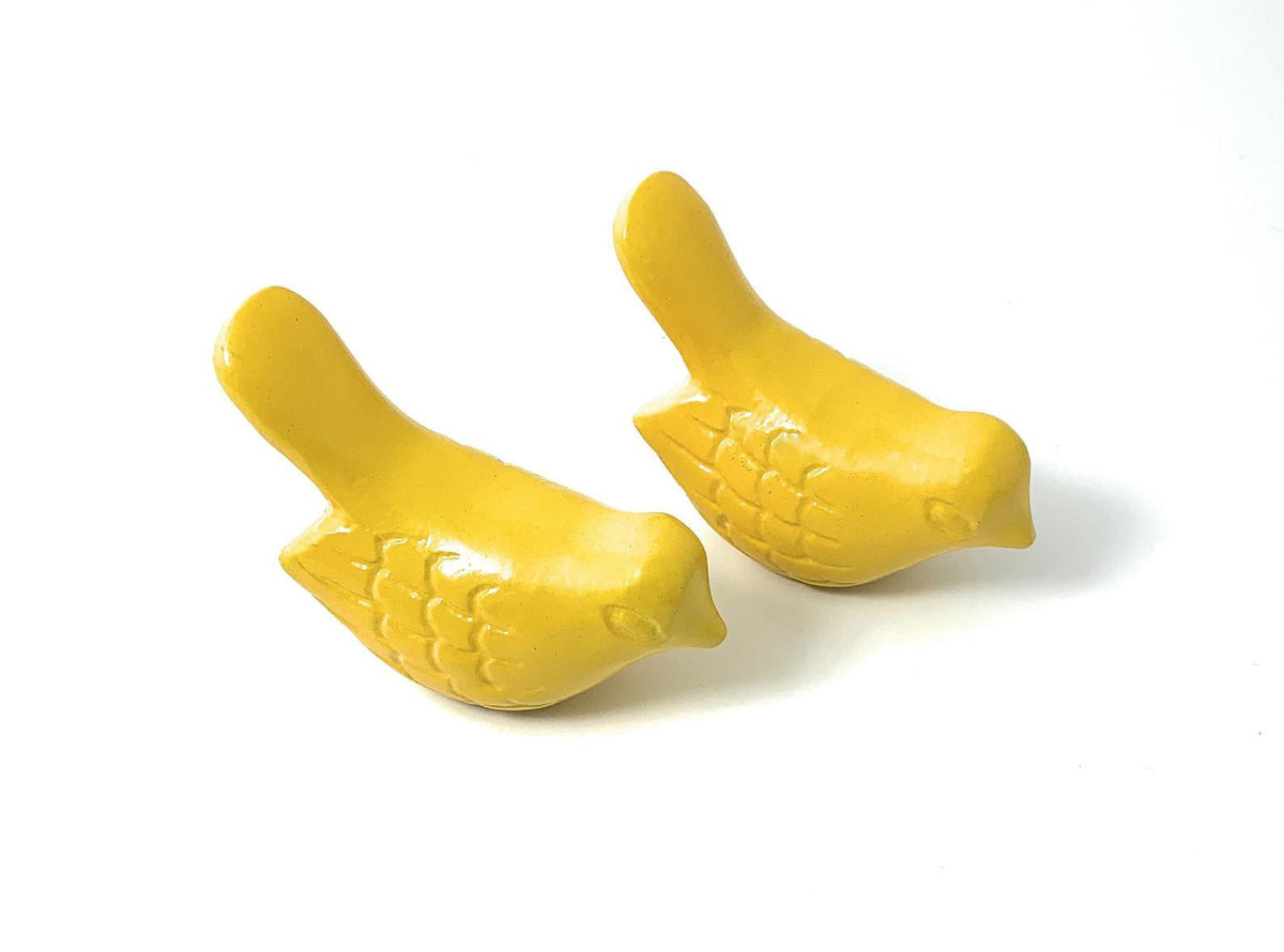 Yellow Bird Figurines — Set of Two