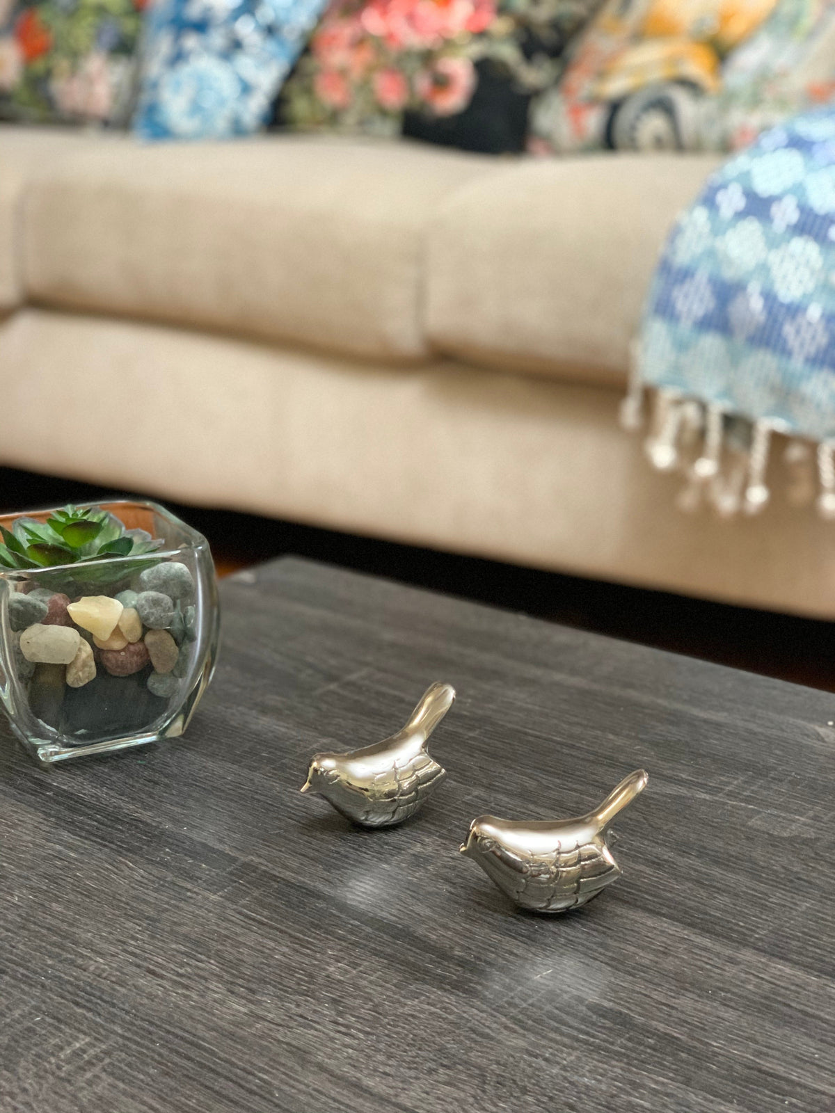 Silver Rustic Bird Figurine