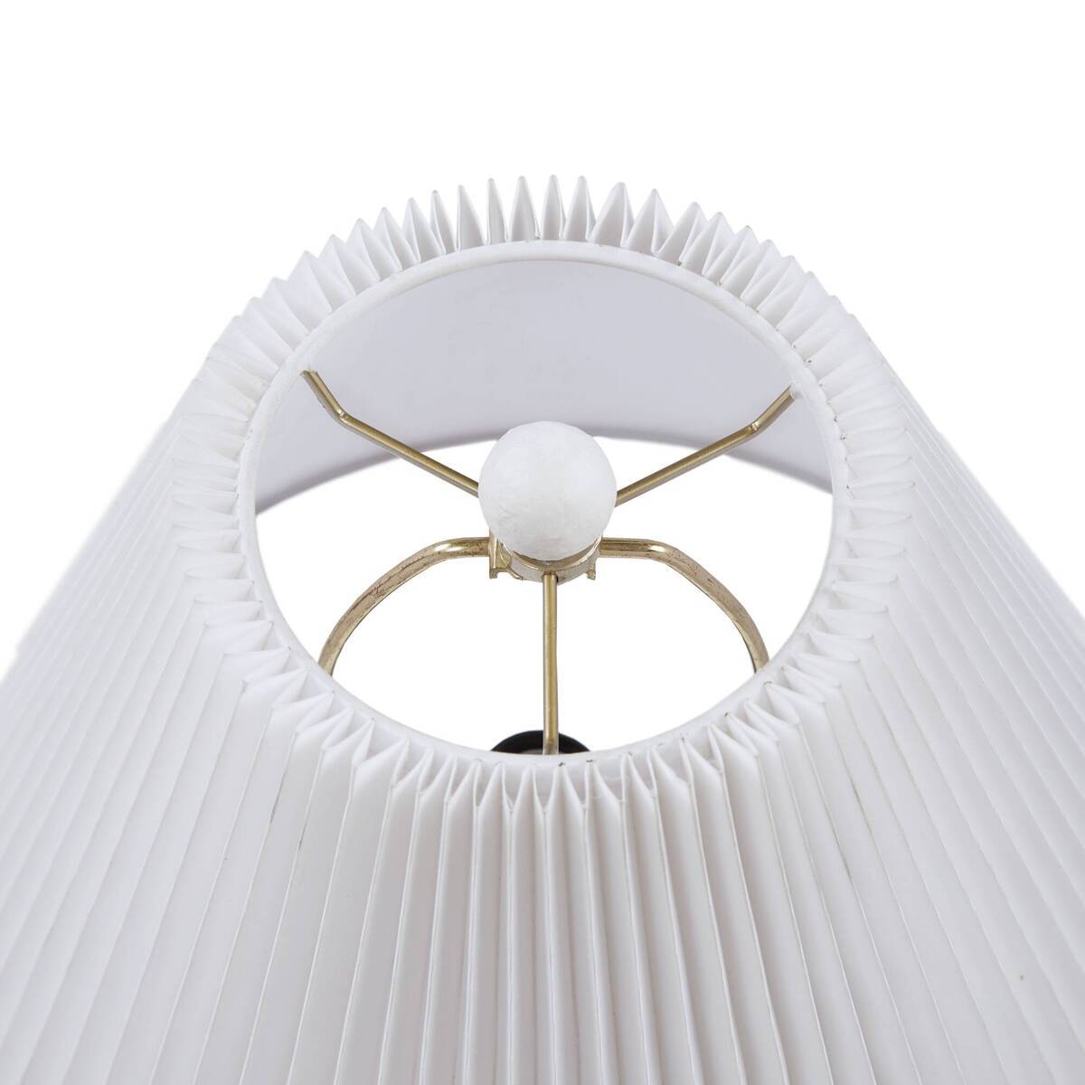 Pleated Shade Ceramic Table Lamp — White