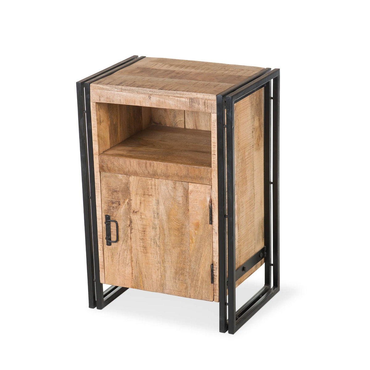 Reclaimed Mango Wood & Iron Side Table