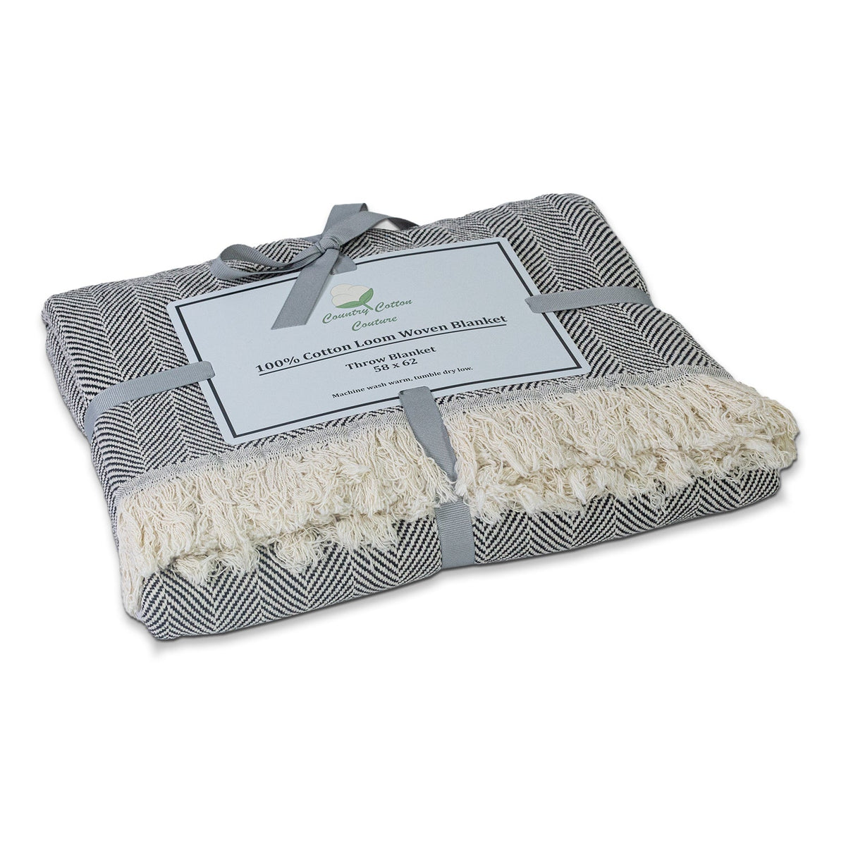 Patterned Cotton Throw — 58 × 62