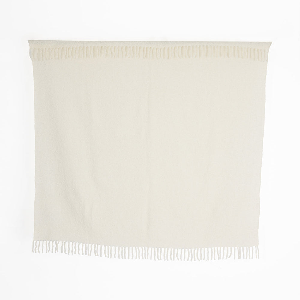 Ivory Alpaca Bouclé Throw