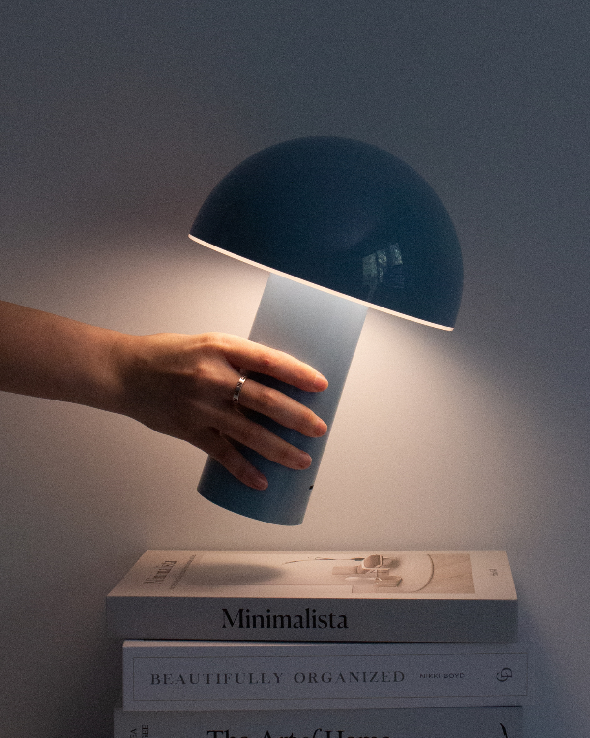 Celia Cordless Mushroom Lamp — Light Blue