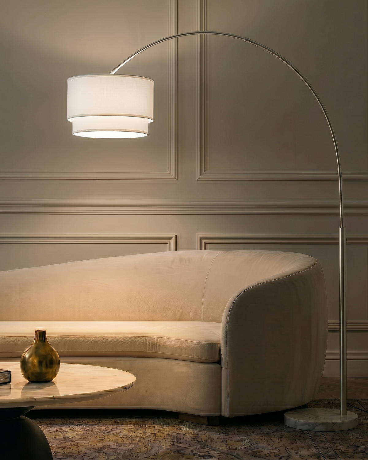 Mason Arc Floor Lamp — Silver