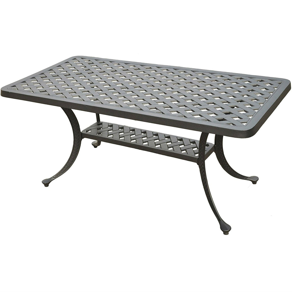 Charcoal Cast-Aluminum Patio Coffee Table