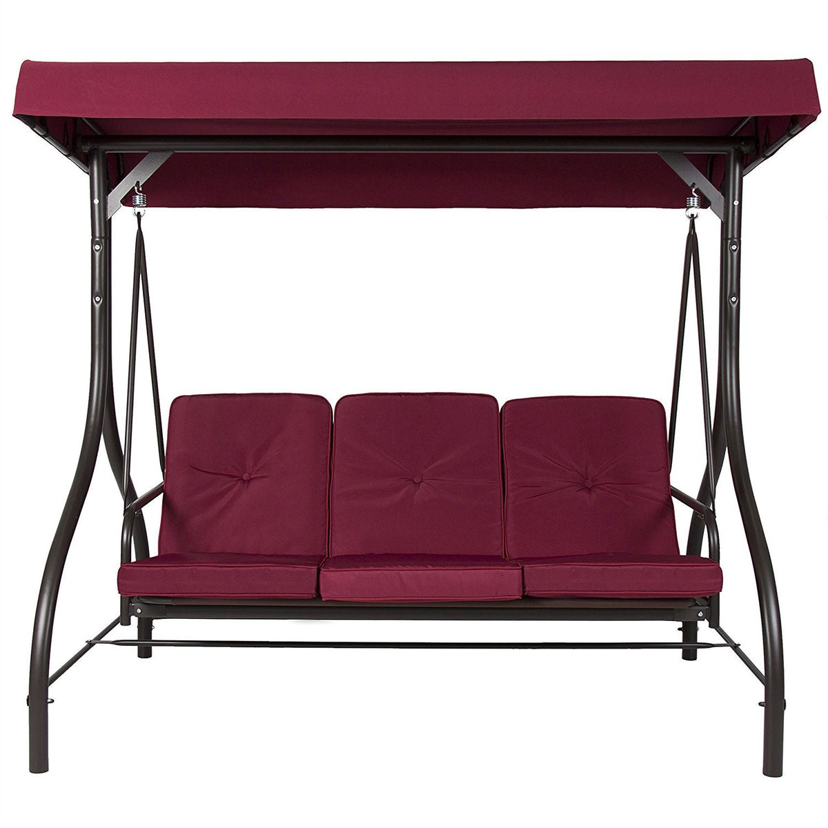 Burgundy Canopy Patio Swing