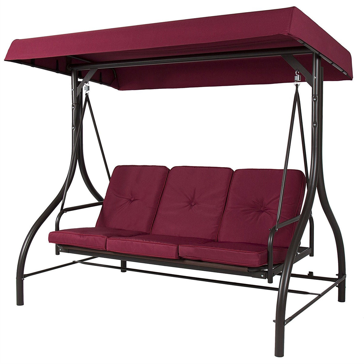 Burgundy Canopy Patio Swing