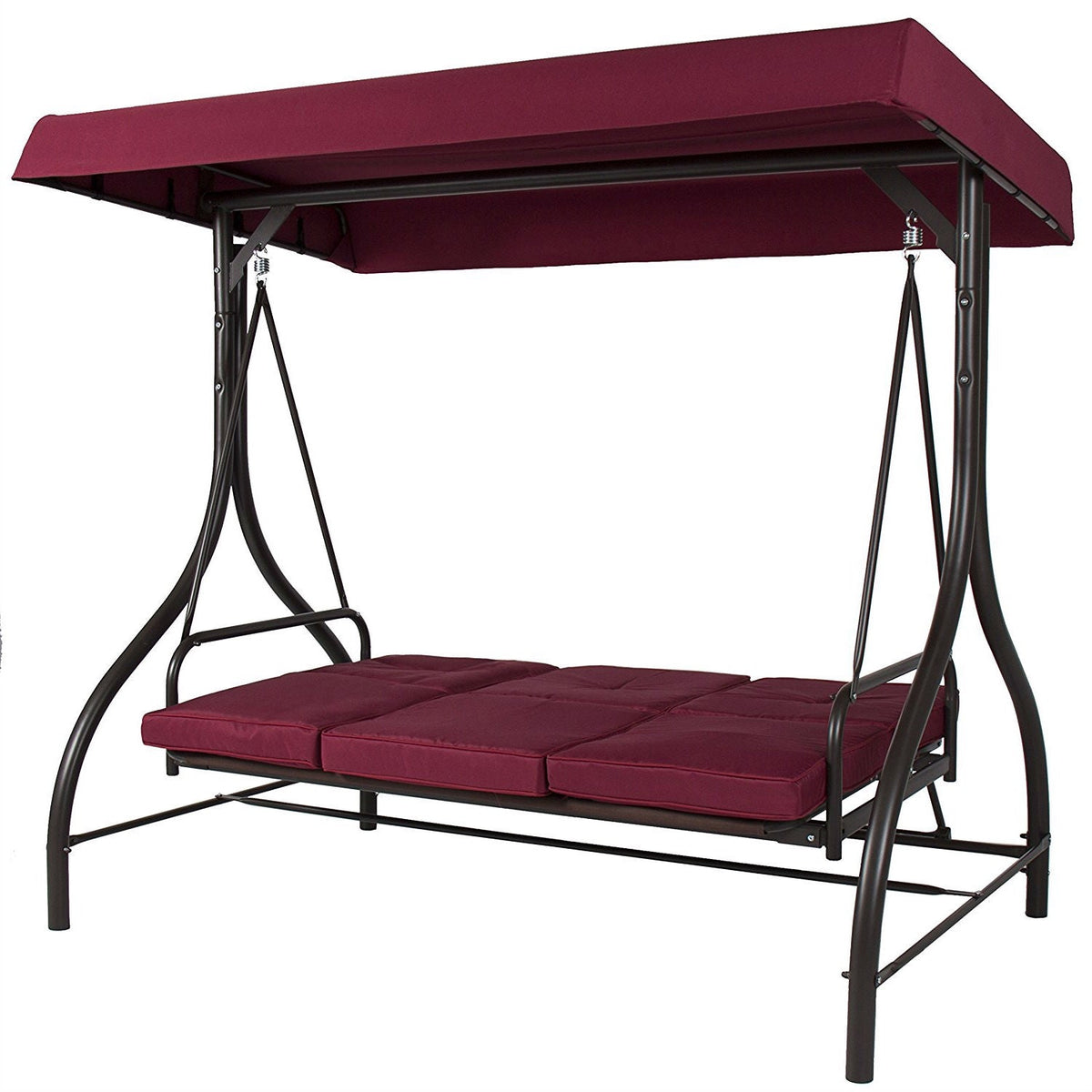 Burgundy Canopy Patio Swing