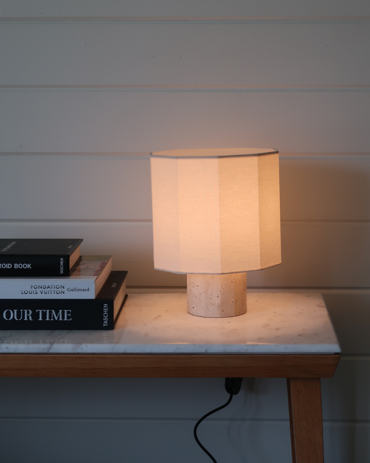 Cleo Travertine Table Lamp