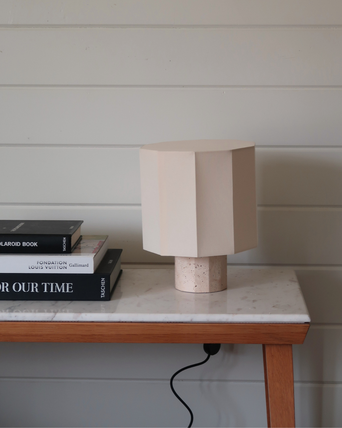 Cleo Travertine Table Lamp