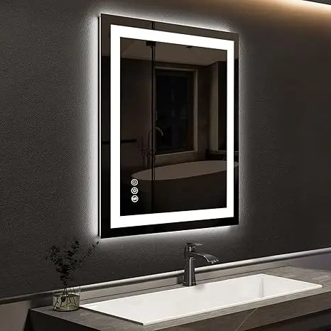 Compact Edge Glow LED Mirror — 24 x 30