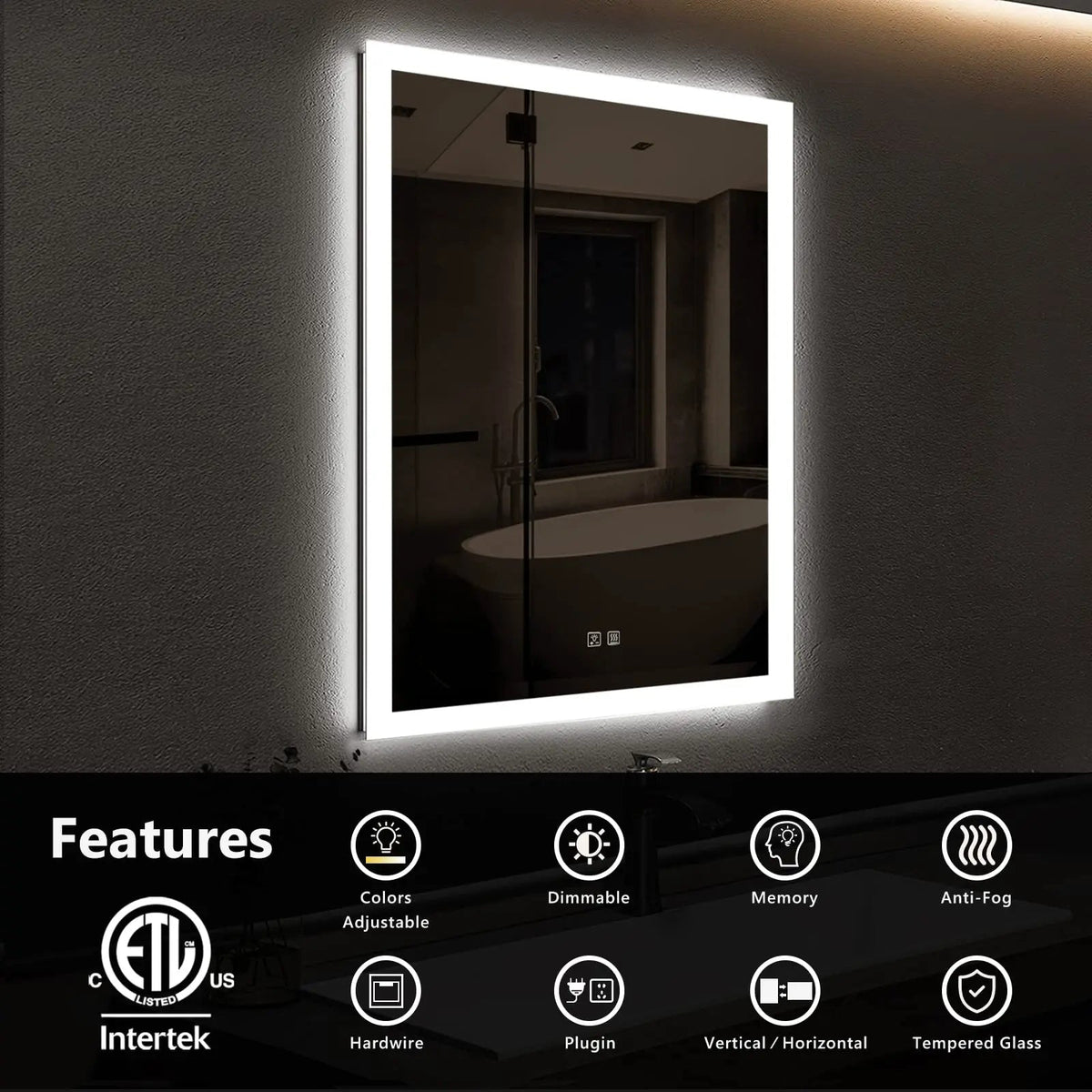 Compact Edge Glow LED Mirror