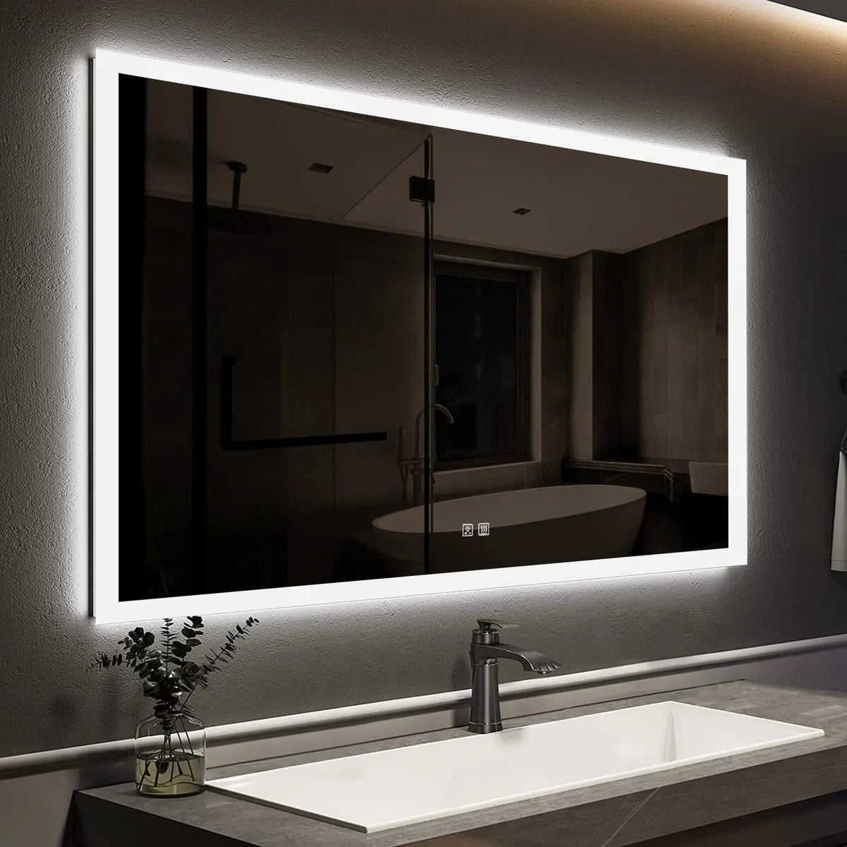 Compact Edge Glow LED Mirror — 36 x 30