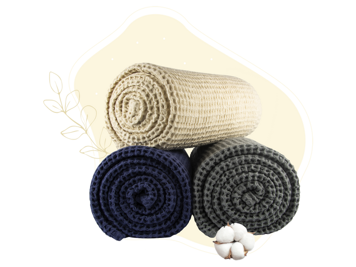 Cotton Waffle Weave Throw