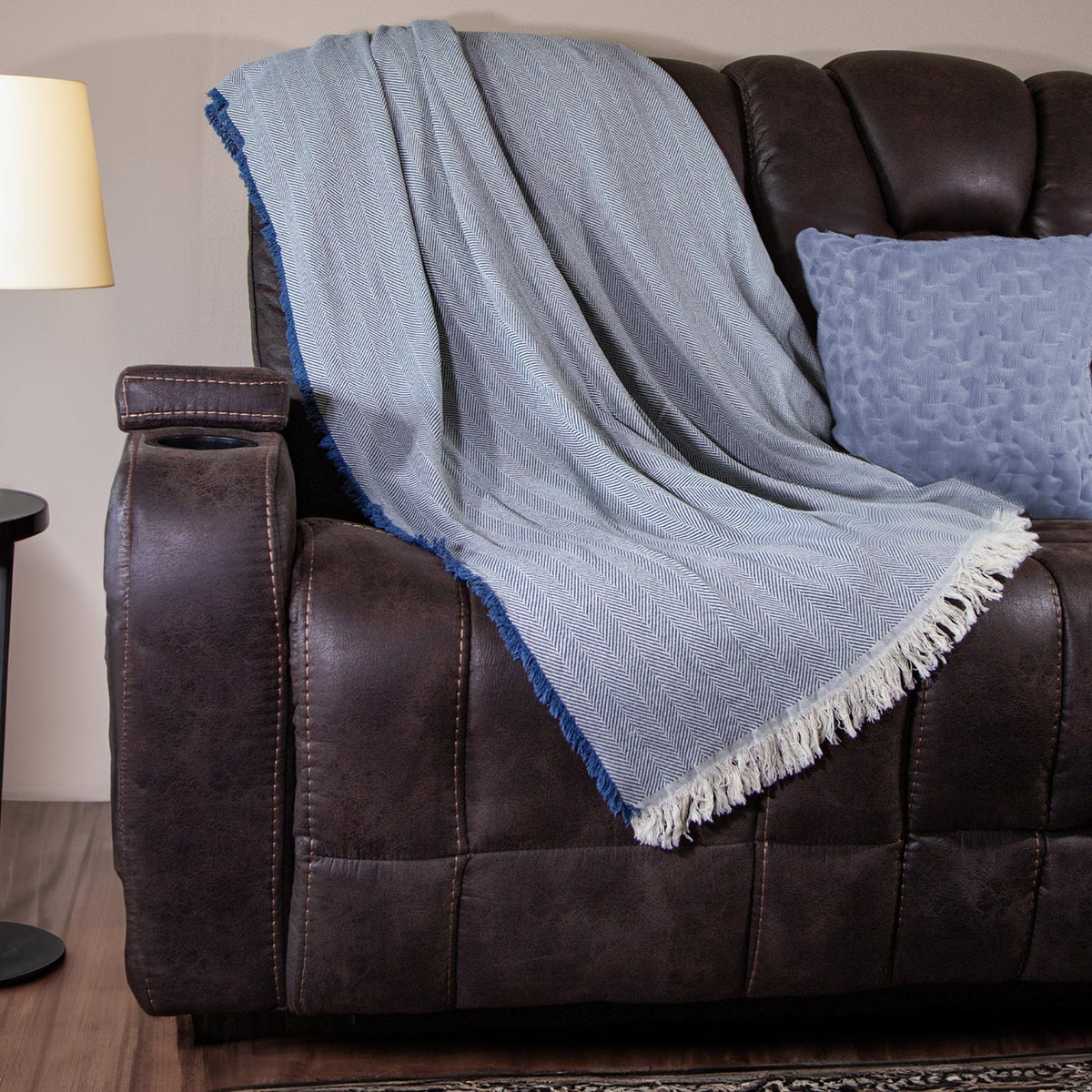 Patterned Cotton Throw — 58 × 62